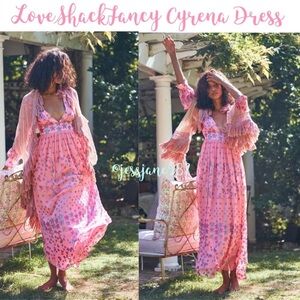 LoveShackFancy Cyrena Pink Maxi Dress